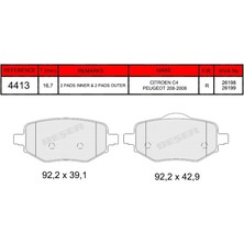 Qcb Fren Balatası Arka Peugeot 208 Iı - 2008 Iı - Ds3 Crossback 1.2 Puretech - 1.5 Bluehdı 2019- / Opel Corsa F 1.2 - 1.5 D 2019- / Cıtroen C4 x