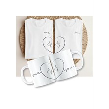 Zeepy Dizayn Sevgililer Gününe Özel 2 Adet Kupa 2 Adet Tişört Hediye Seti