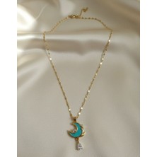 Suzi Shine Çelik Hilal Kolye Gold Renk