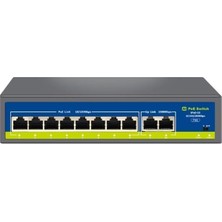 Ett Novacom NVC-HIF0820GBL-C 8+2 Port Gigabit Uplink Poe Switch (250M Extend Modlu)