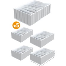 Serstil 5 Adet - Xlarge 8 Gözlü Çekmece Içi Akordiyon Organizer 30X39X14 cm