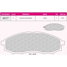 Qcb Fren Balata On Ikazlı Nıssan Pıck Up (D22) 2.5 Dı 4WD 1998- / NP300 Skystar 2.5 Dcı 2008- / Skystar 2.5 D 1998-2002 / Skystar 2.4i 2002-2005