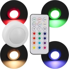 Ett PM-27186 LED Mobilya Merdiven Pilli Aydınlatma Yapışkanlı Kumandalı Rgb + 4000K (8'l