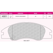 Qcb Fren Balata On Ikazlı Kıa Cerato (Ld) 1.6i 2004-2012 / Kıa Cerato (Ld) 1.5 Crdı 2004-2012