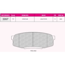 Qcb Arka Fren Balata Toyota Landcruıser 4.5l 1VD-FTV VDJ200 Dizel D4-D 08-> 4.6l 2uz-Fe UZJ200 V8 08->