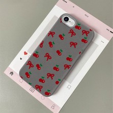 HONTINGA iPhone 8 ile Uyumlu Kılıfı Deri Dokusu Anti Düşme Yumuşak Silikon Telefon Kılıfı Visne Desen K7-3086