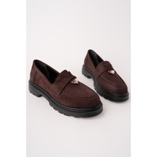 MARSHETTA Elora Model Toka Detaylı Siyah Süet Kadın Loafer Günlük Ayakkabı