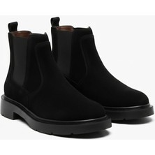 Onater Erkek Hakiki Deri Siyah Süet Chelsea Bot
