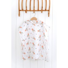 Serstil Kapşonlu Müslin Panço %100 Pamuk Bebek / Çocuk Plaj Havlusu / Bornozu