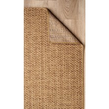 Santiva Home Naturel Sisal Jüt Rengi Hasır Halı Yıkanabilir Kaymaz Taban Salon Oturma Çocuk Odası