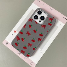 HONTINGA iPhone 14 Pro ile Uyumlu Kılıfı Deri Dokusu Anti Düşme Yumuşak Silikon Telefon Kılıfı Visne Desen K7-3086