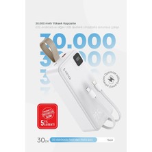 Kensa Powerbank 30.000 Mah Yeni Nesil Kendinden Kablolu 22.5 W Ultra Hızlı ve Güçlü Pd Qc 3.0