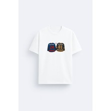Shain Heated Rivalry Dizi Baskılı Bisiklet Yaka Beyaz Tişört T-Shirt