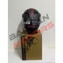 Başkan Jiekai Jk 902 Mat Siyah - Beyaz Karbon Desenli Güneş Vizörlü Çene Açılır Kask