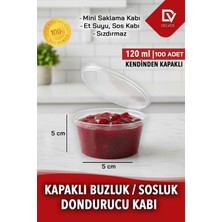 PremiumPort 100 Adet Mini Saklama Kabı 120 Ml, Buzluk ve Mutfak Için Ideal Set