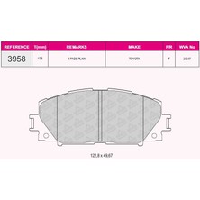 Qcb Fren Balata On Toyota Yarıs (P9) 1.0 Vvt-I 2006-2010/ Yarıs (P9) 1.3 Vvt-I 2006-2010 / Yarıs (P9) 1.4 D-4d 2006-2010