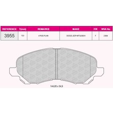 Qcb Fren Balata On Ikazlı Mıtsubıshı Lancer Vıı 1.6 2003-2007/ Lancer 2.0 2007- / Lancer 1.8 2007-/ Asx 1.6 16 Jant 2010-/ Asx 1.8 4x4 16 Jant 2010-/ Jeep Compass 2.0 Crd 2006-/ Compass 2.4i 2006-