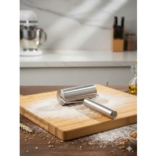 Tasarım Evi Metal Saplı Rulo Hamur Açıcı Merdane Pürüzsüz Oklava Pizza Börek Açma Silindir