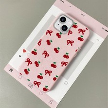 HONTINGA iPhone 14 ile Uyumlu Kılıfı Deri Dokusu Anti Düşme Yumuşak Silikon Telefon Kılıfı Visne Desen K7-3086