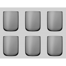 PremiumPort Şık Gri Su Bardağı Seti 280CC 6'lı, Dayanıklı ve Modern Tasarım