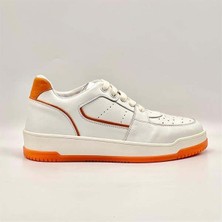Ametist Pia Turuncu Beyaz Desenli Kadın Sneaker