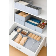 Serstil 6'lı Çekmece Içi Düzenleyici Organizer Set - Çok Amaçlı Dolap Içi Kutu Seti - Gri Benekli