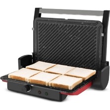 Allians Kırmızı Renkli 6 Dilim Kapasiteli Tost Makinesi