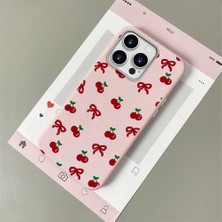 HONTINGA iPhone 16 Pro ile Uyumlu Kılıfı Deri Dokusu Anti Düşme Yumuşak Silikon Telefon Kılıfı Visne Desen K7-3086