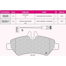Qcb Fren Balata Arka Fıslı Mercedes Sprınter 3,5t (906) 316 Cdı 2006-2009/ 313 Cdı 2006-2009/ 315 Cdı 2006-2009/ Vw Crafter 30-35 2.5 Tdı 2006-2016/ Crafter 30-35 2.0 Tdı 2006-2016/