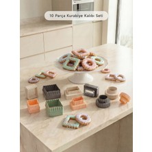 PremiumPort 10'lu Çift Taraflı Geometri Desenli Kurabiye Kalıbı Seti