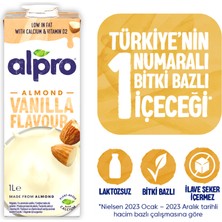 Alpro Vanilya Badem Sütü 1 L Vegan Laktozsuz Bitkisel Bazlı