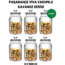 PremiumPort 6'lı Viva Cam Kavanoz Seti, 1500 Cc, Şık ve Dayanıklı Tasarım