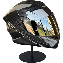 Scharf 902 Çene Açılır Motosiklet Kaskı – Güneş Gözlüklü (Silver Vizörlü) Mx2 Sılver