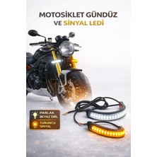 Motosiklet Sinyal ve Gündüz Ledi 12 Volt Sinyal + Beyaz Drl Esnek LED (2 Adet)