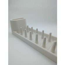 Teknotrust 48 cm Beyaz Bulaşıklık Çatal Bıçaklık Tabak Bardak Standı