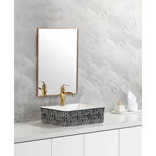 Harmeh Prag 3006 Desenli Tezgah Üstü Kare Lavabo 48*38*13CM