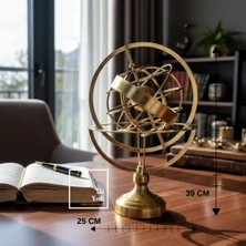İki Yedi Konsept Wilcox Altın Renk Mini Armillary Küre 39 cm Masaüstü ve Kitaplıklar Için Dekoratif Astronomi Objesi