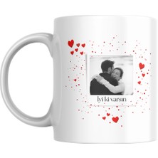 Kişiye Özel, Kalp Detaylarıyla Özel Tasarlanmış Baskılı Kupa Bardak, Istediğiniz Görseli ve Yazıyı Iletebilirsiniz, Görsel Yerine Yazı Yazılabilir,sevgililer Gününe Özel Tasarım