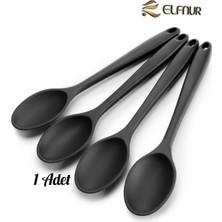 PremiumPort Sert Uçlu Isıya Dayanıklı Yanmaz Silikon Yemek Servis Kaşığı, Pratik ve Güvenli Kullanım