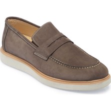 Tergan Vizon Hakiki Nubuk Deri Erkek Loafer - E25I1AY57161-A65