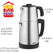 İnova Expert+ Inova Elektrikli Çaycı Çelik Çay Makinesi Geniş Hazneli Kettle 1800 Watt