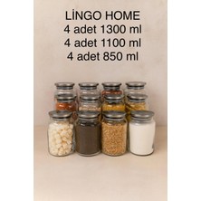 PremiumPort 12 Adet Büyük Boy Vakumlu Metal Kapaklı Saklama Kavanoz Seti