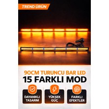 Skytrend Turuncu Tepe Çakar LED Bar 90 Cm. 12-24V Off Road Çekici Traktör Ikaz Lambası Çakar Çok Modlu
