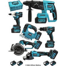 Power Black Süper 6 Lı Set Dekupajlı 4 Bataryalı Sandık Çantalı Vidalama