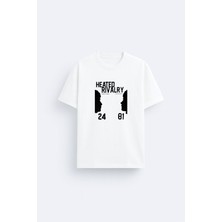 Shain Heated Rivalry Dizi Baskılı Bisiklet Yaka Beyaz Tişört T-Shirt
