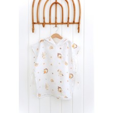 Serstil Kapşonlu Müslin Panço %100 Pamuk Bebek / Çocuk Plaj Havlusu / Bornozu