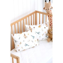 Serstil 2 Adet Desenli Müslin Bebek / Çocuk Yastık Kılıfı %100 Pamuk 45X35 cm