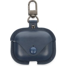 Lunira  Airpods Pro 2 (2.nesil) Çanta Deri Kılıf - Lacivert 7577