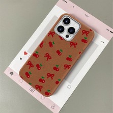 HONTINGA iPhone 14 Pro ile Uyumlu Kılıfı Deri Dokusu Anti Düşme Yumuşak Silikon Telefon Kılıfı Visne Desen K7-3086