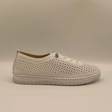 Ametist Exclusive Lugano Beyaz Hakiki Deri Kadın Sneaker – El Işçiliği ve Konfor